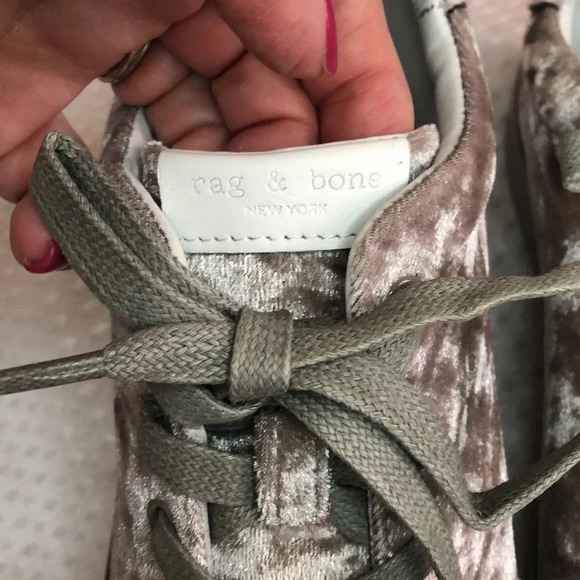 Rag & Bone | RB1 Low Top Sneakers | Dove Velvet Size 8 - Picture 12 of 17